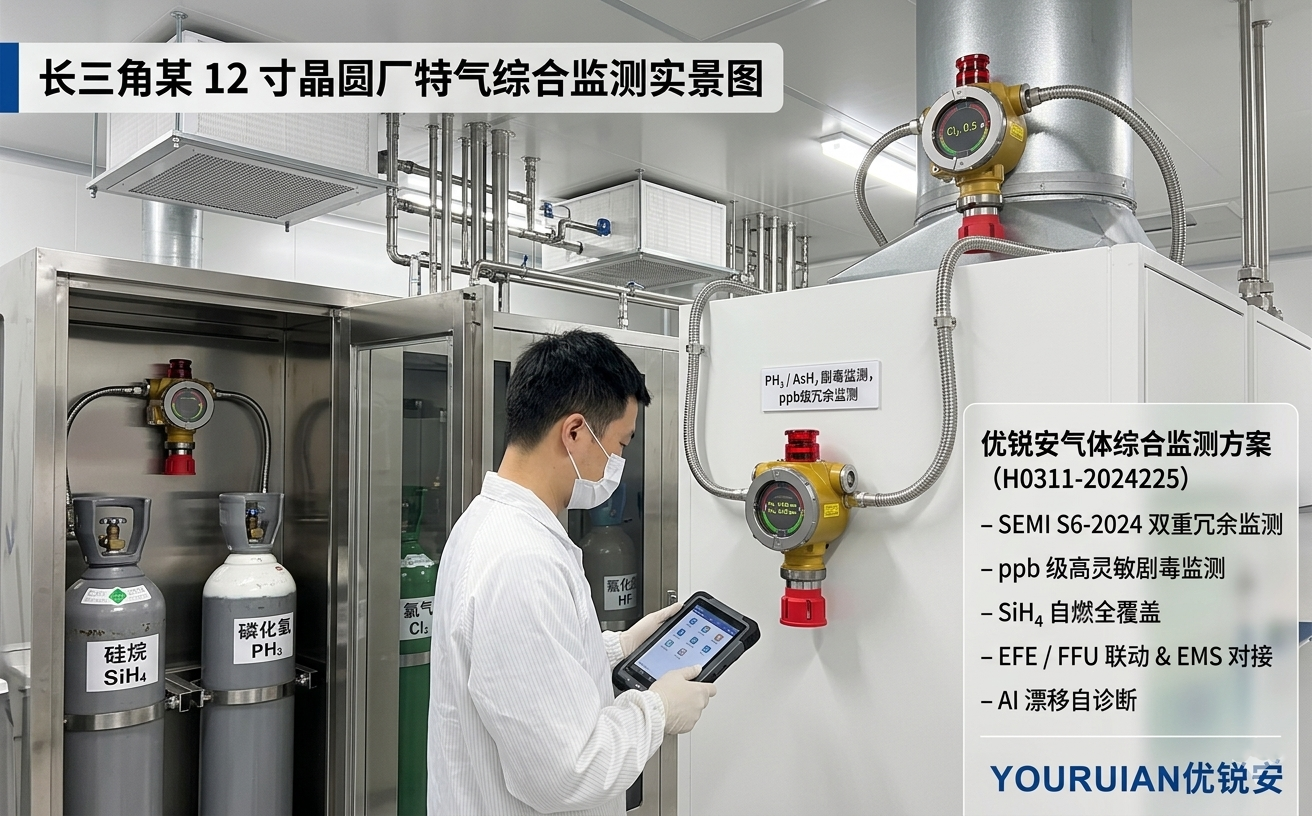 长三角某 12 寸晶圆厂特气供应间气体监测建设